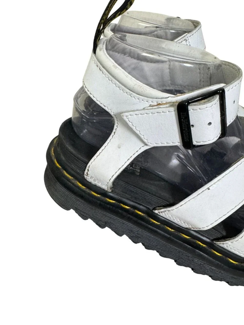 Dr. Martens Blaire White Hydro Leather Gladiator Sandals Women 8 Platform Chunky